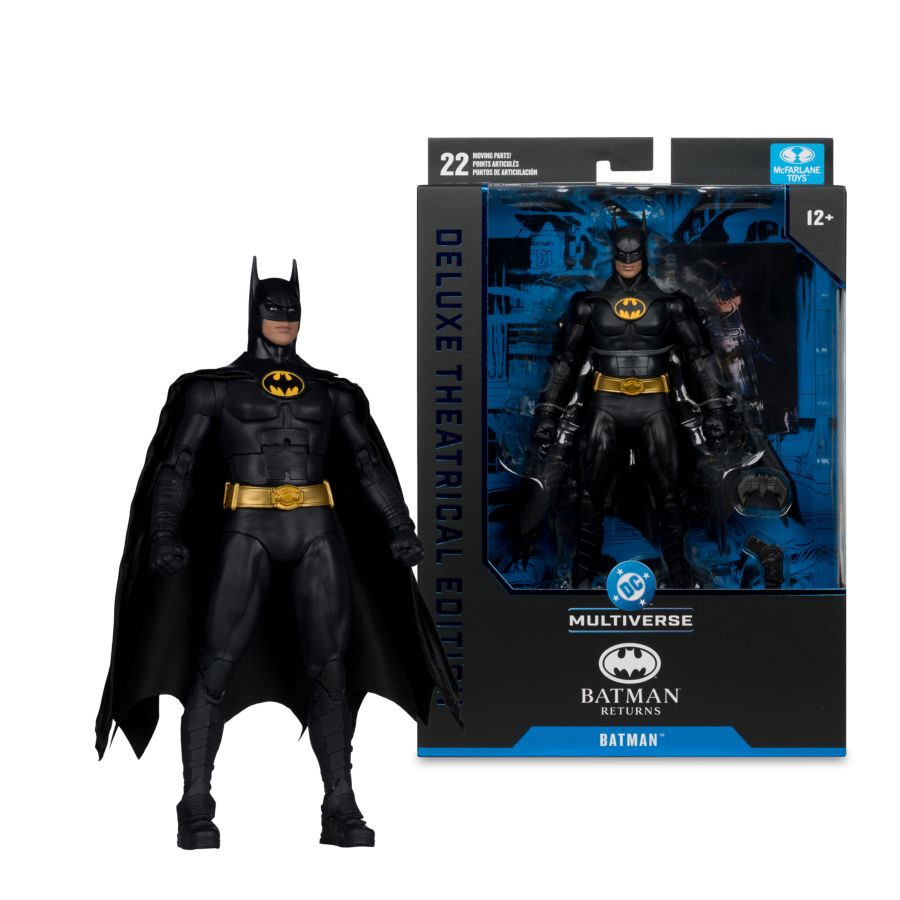 Batman action figure next to its packaging