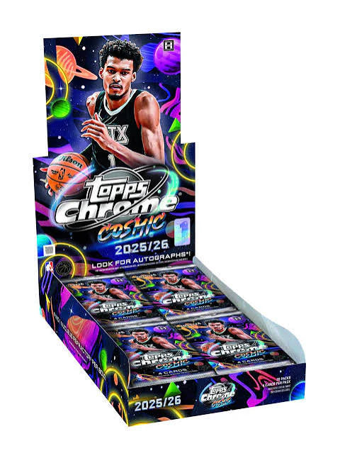 2025_26 Topps Cosmic Chrome Basketball Hobby Box on white back ground