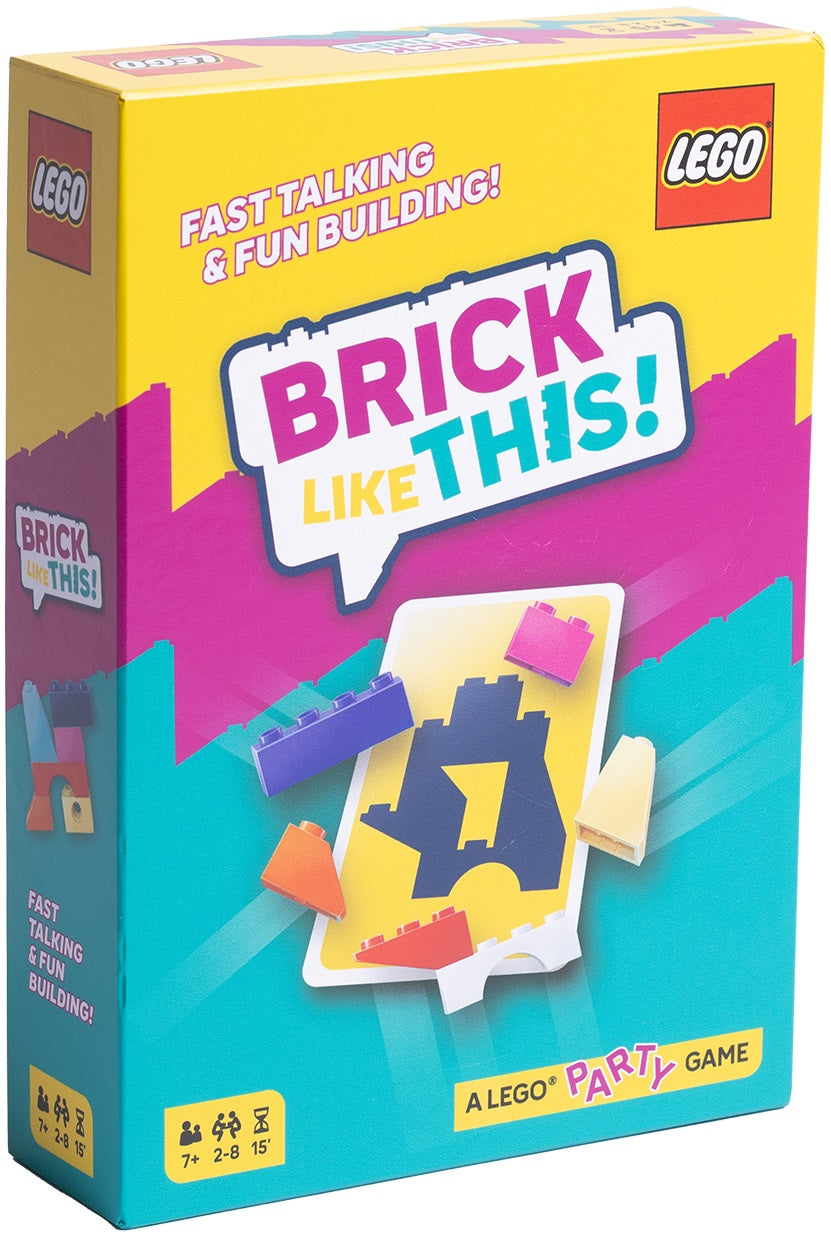LEGO 'Brick Like This!' party game packaging with colorful design and LEGO logo.