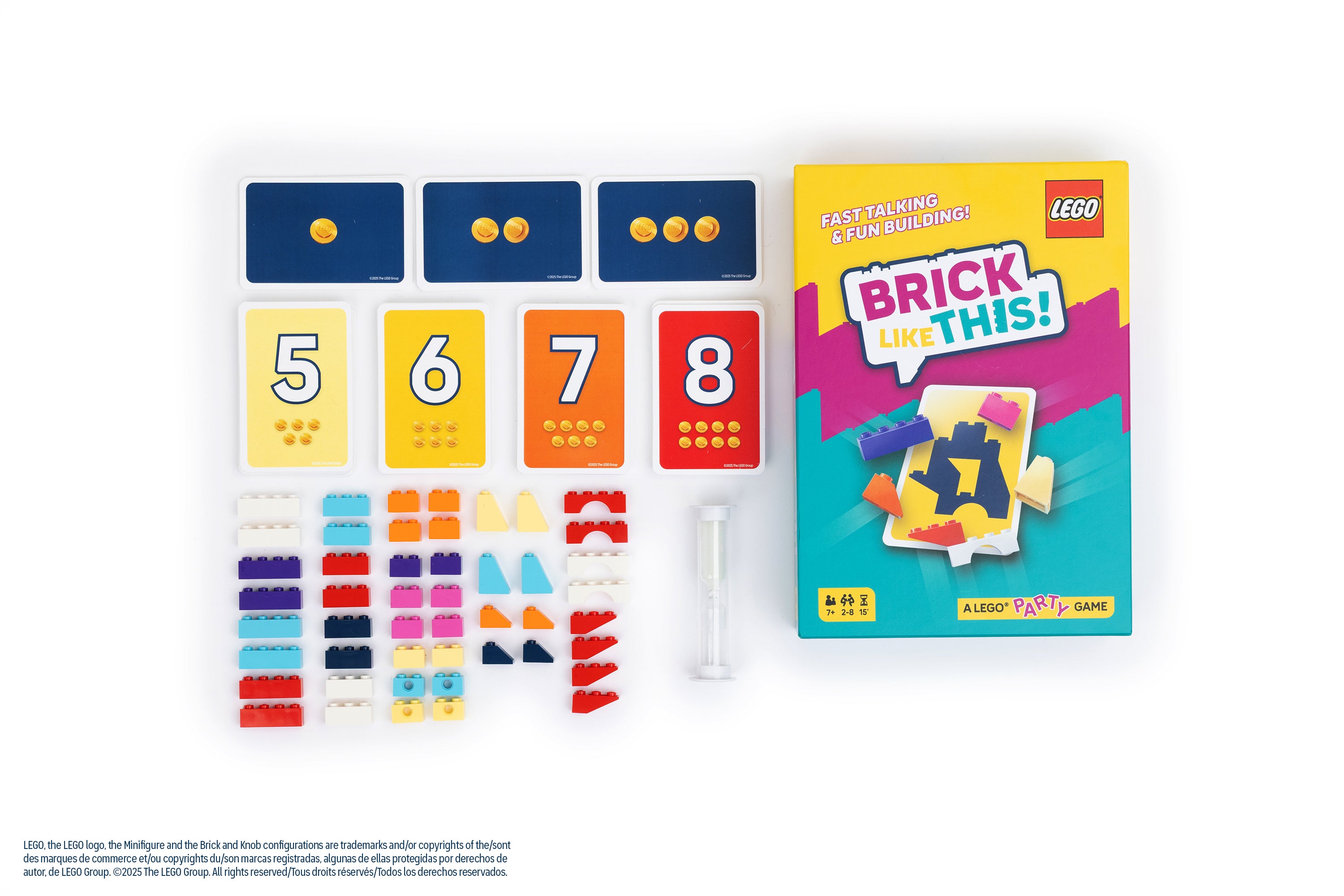 LEGO educational kit with colorful blocks and packaging on a white background