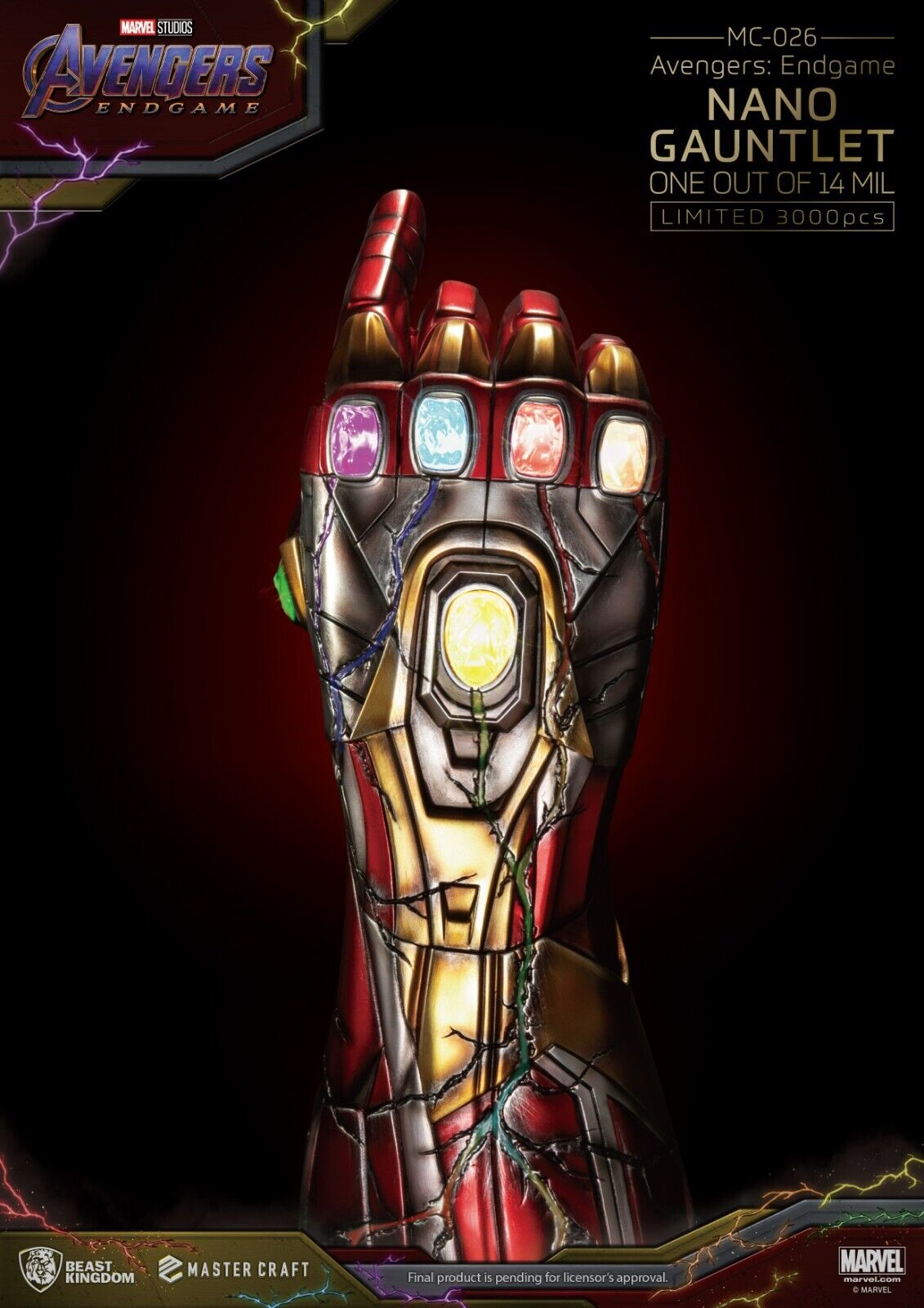 Master Craft Avengers Endgame Nano Gauntlet  -3000 Worldwide