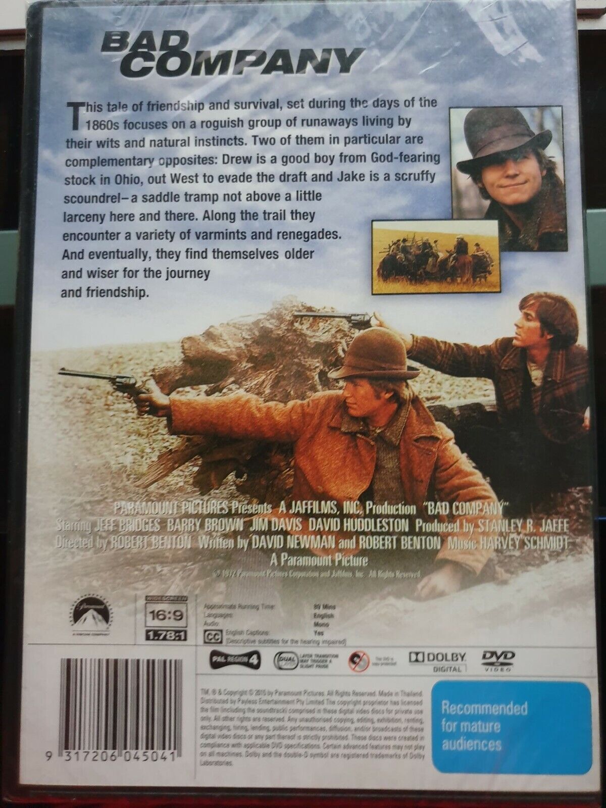 Bad Company : Jeff Bridges (DVD, 2015) Old Aus Stock : NEW+SEALED  RARE