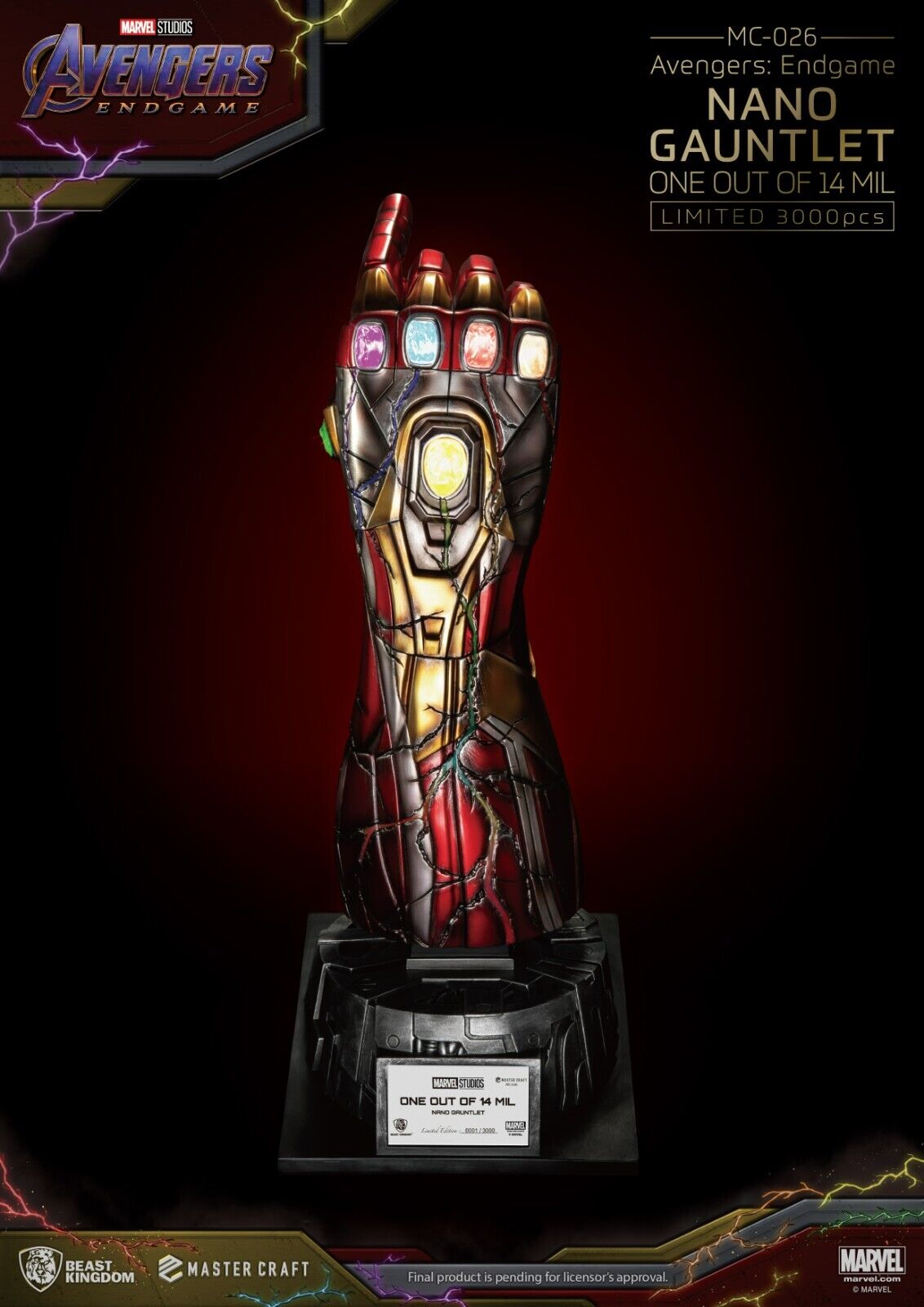 Master Craft Avengers Endgame Nano Gauntlet  -3000 Worldwide
