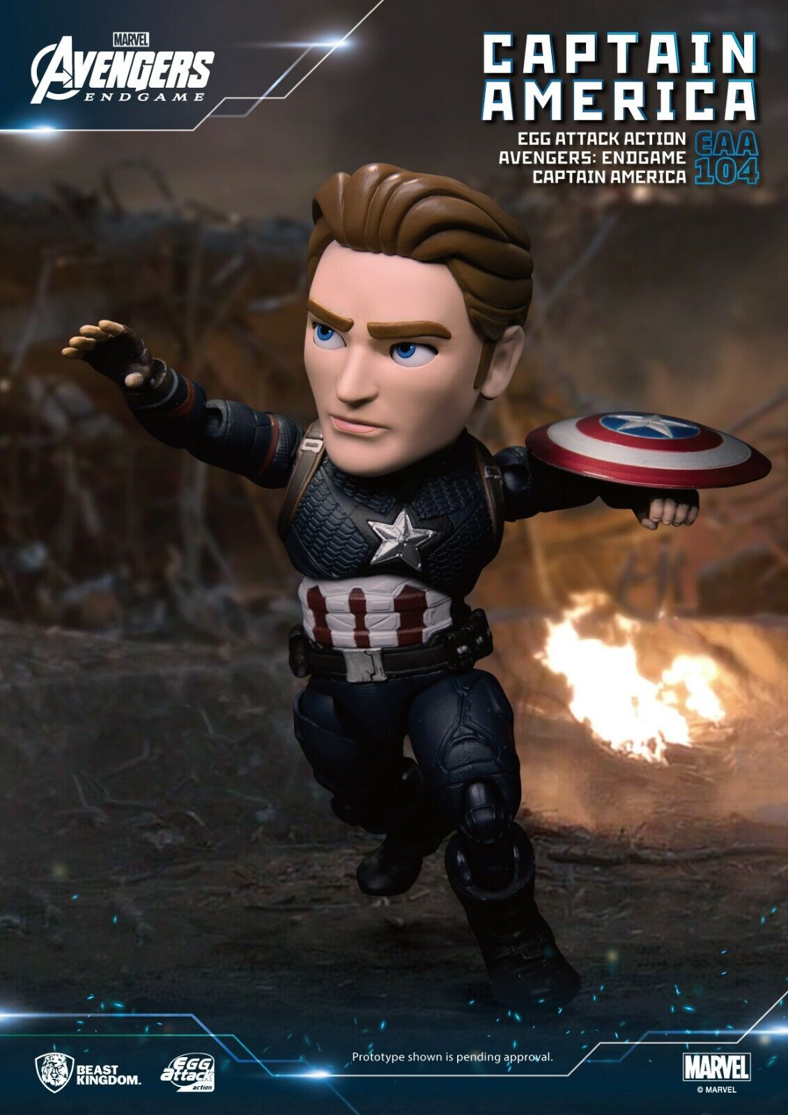 BEAST KINGDOM Egg Attack Action EAA-104 Captain America Avengers: Endgame -NEW