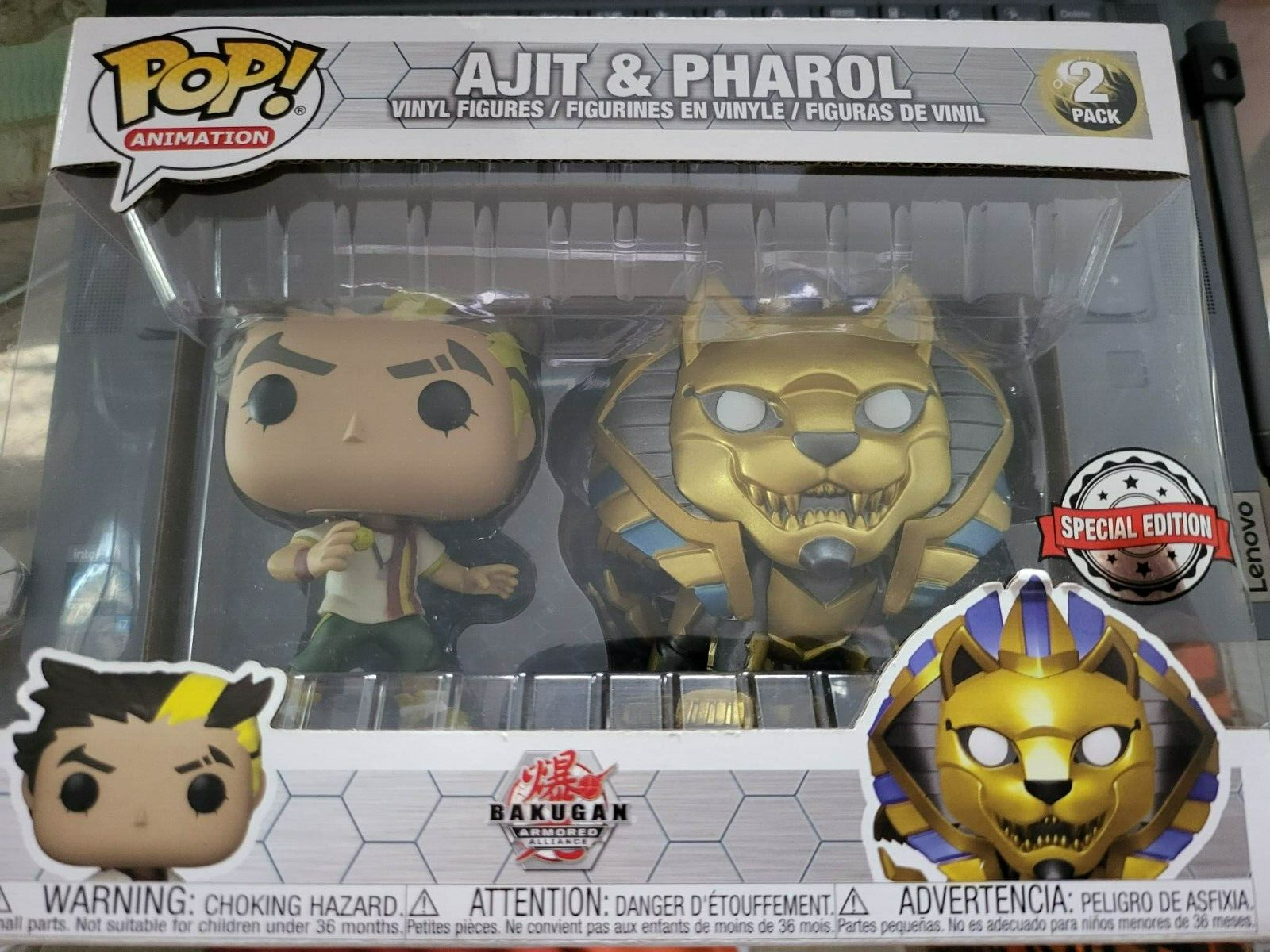 Bakugan - Ajit & Pharol US Exclusive Pop! Vinyl 2-pack Special Edition NEW