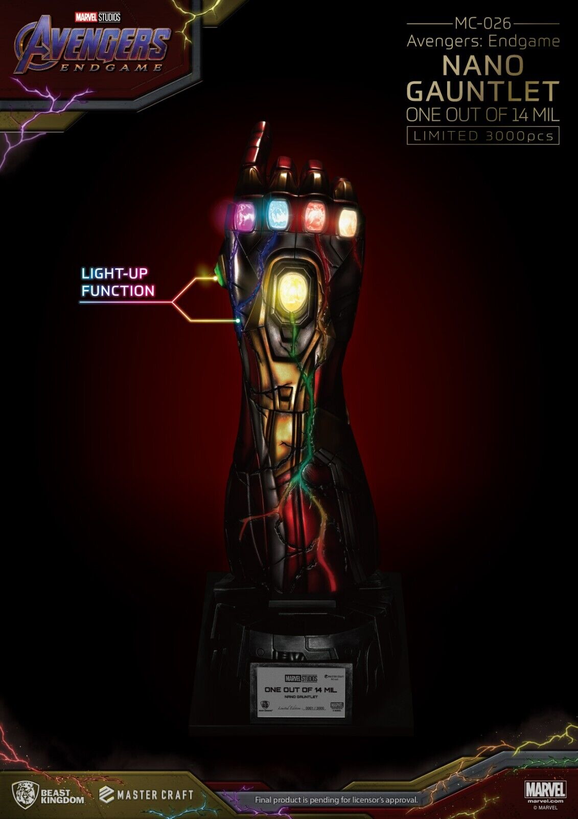 Master Craft Avengers Endgame Nano Gauntlet  -3000 Worldwide