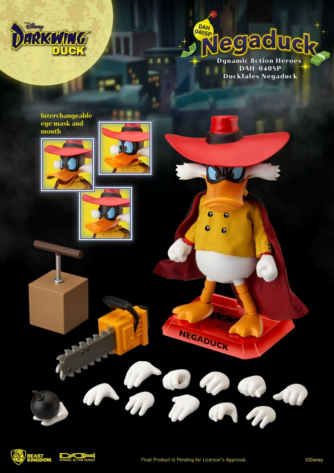 Beast Kingdom Dynamic Action Heroes Ducktales Negaduck - 16.5CM - NEW