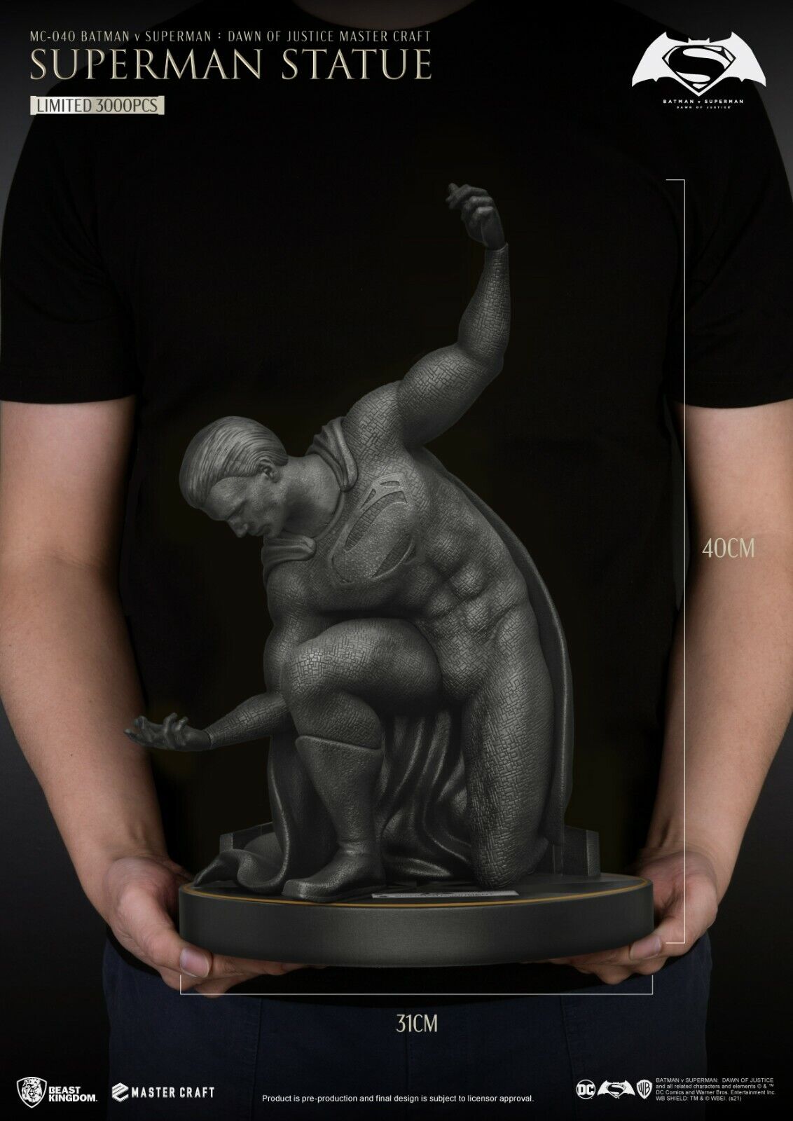 Beast Kingdom Master Craft Batmanvs Superman Dawn of Justice Superman Statue NEW