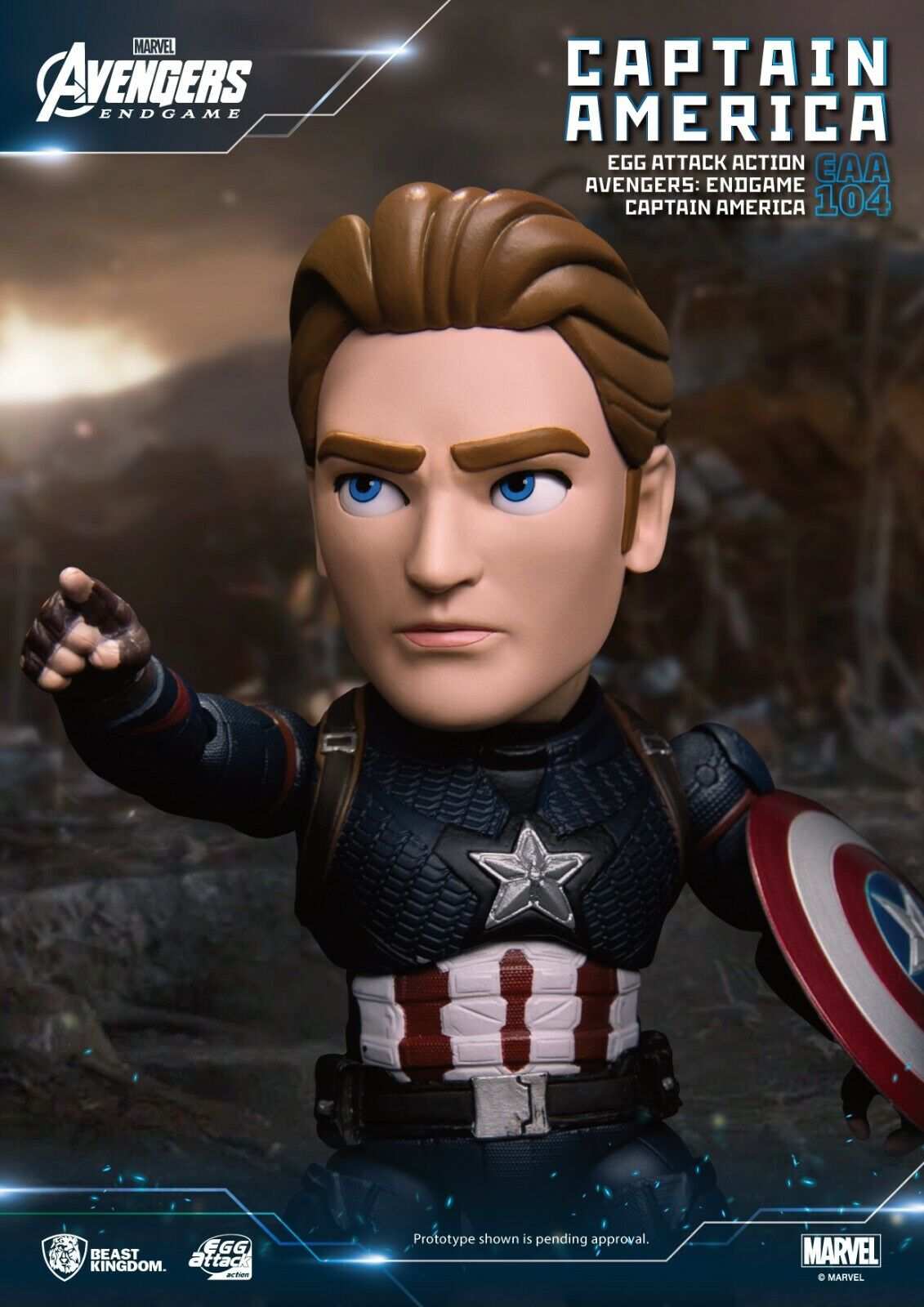 BEAST KINGDOM Egg Attack Action EAA-104 Captain America Avengers: Endgame -NEW