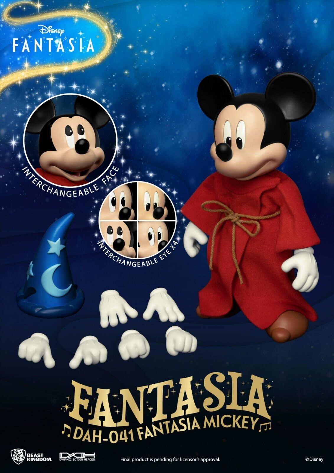 Beast Kingdom Dynamic Action Heroes Mickey Mouse Fantasia - NEW