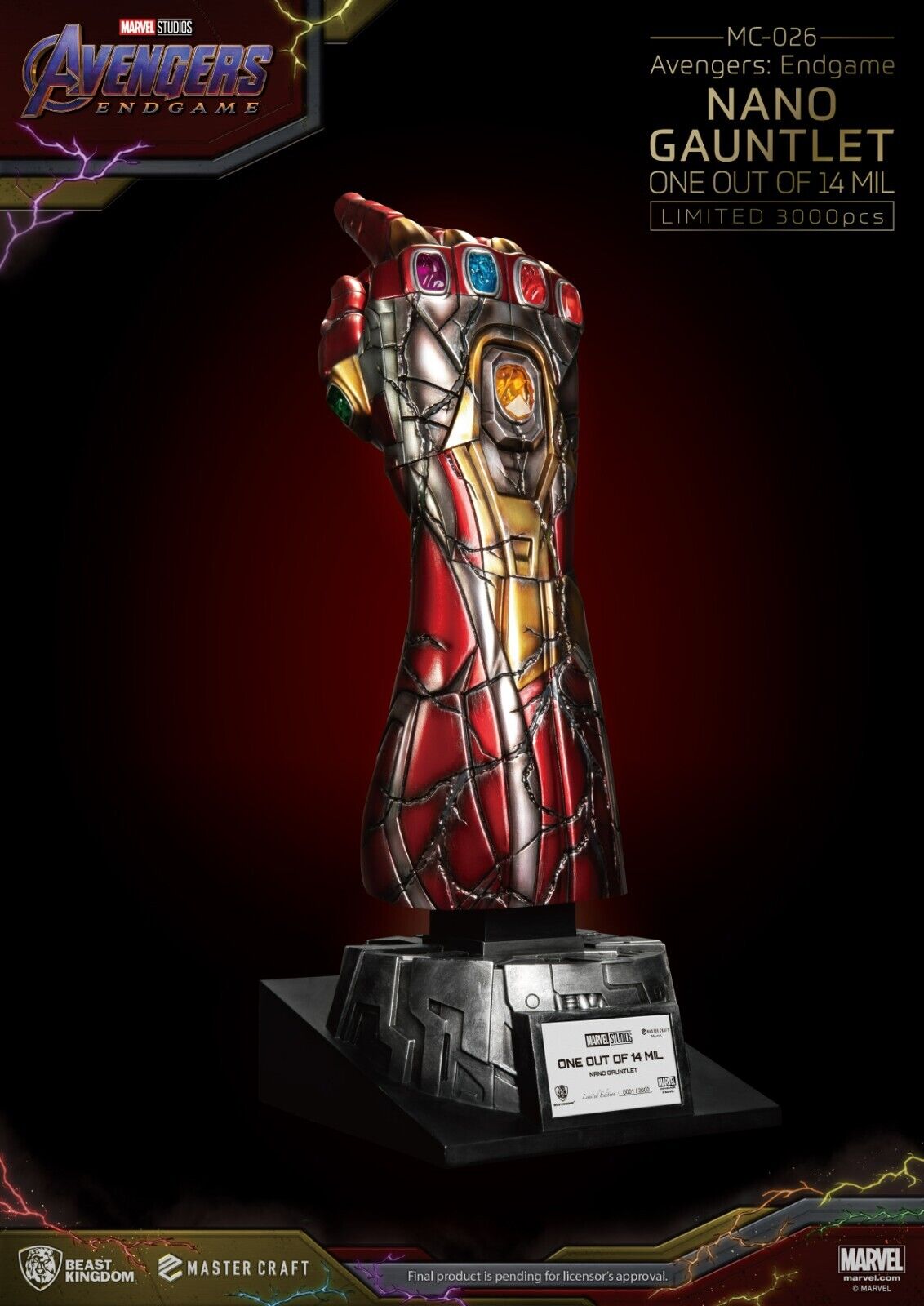 Master Craft Avengers Endgame Nano Gauntlet  -3000 Worldwide
