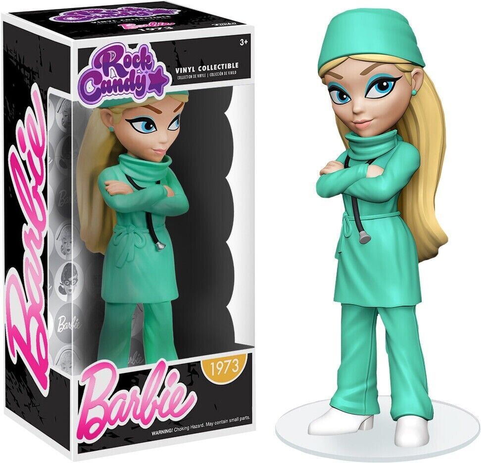 FUNKO ROCK CANDY BARBIE 1973 SURGEON BARBIE 5" DESIGNER VINYL FIGURE BRAND NEW