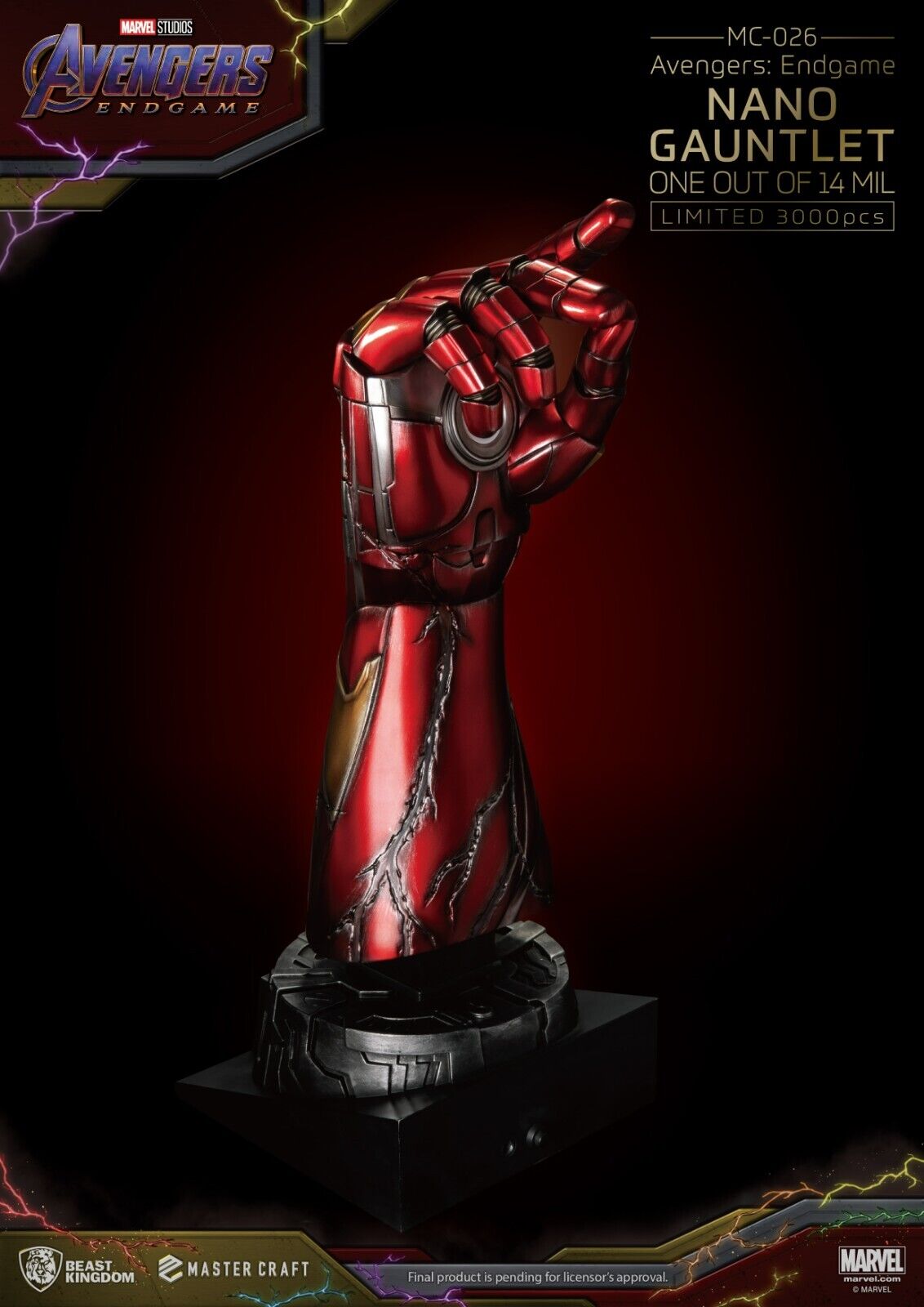 Master Craft Avengers Endgame Nano Gauntlet  -3000 Worldwide