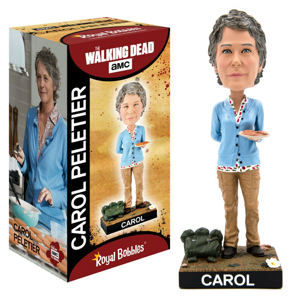 ROYAL BOBBLES WALKING DEAD CAROL PELETIER 8" BOBBLE HEAD FIGURE BRAND NEW IN BOX
