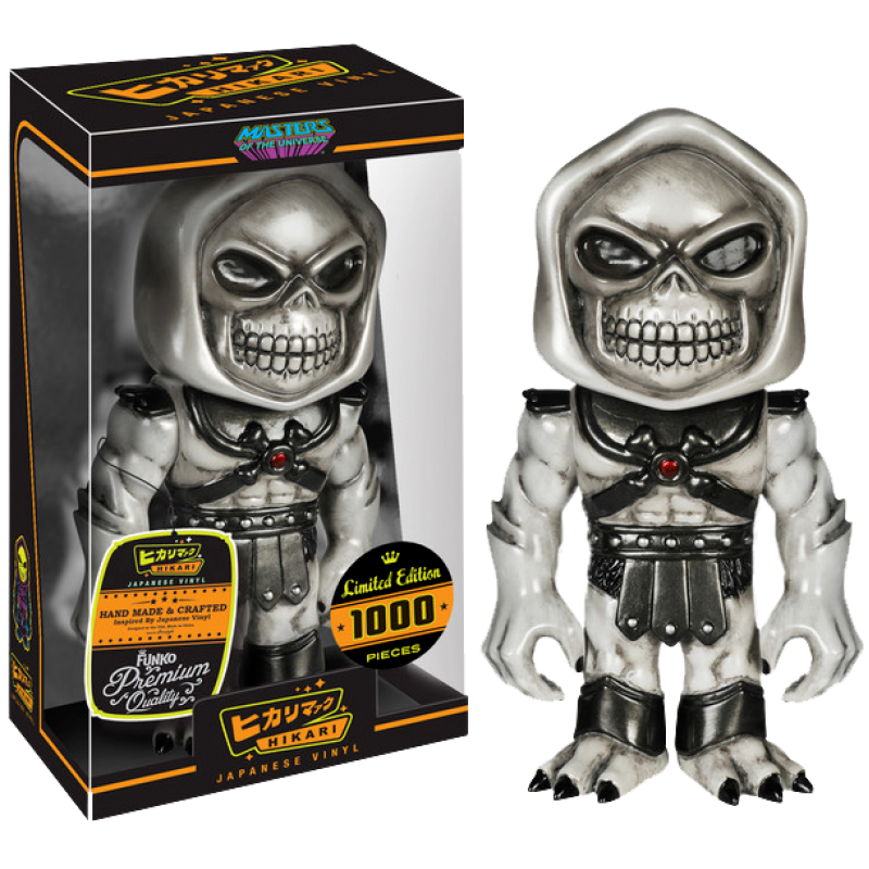 FUNKO HIKARI MASTERS OF THE UNIVERSE SKELETOR GREY SKULL JAPANESE SOFUBI VINYL