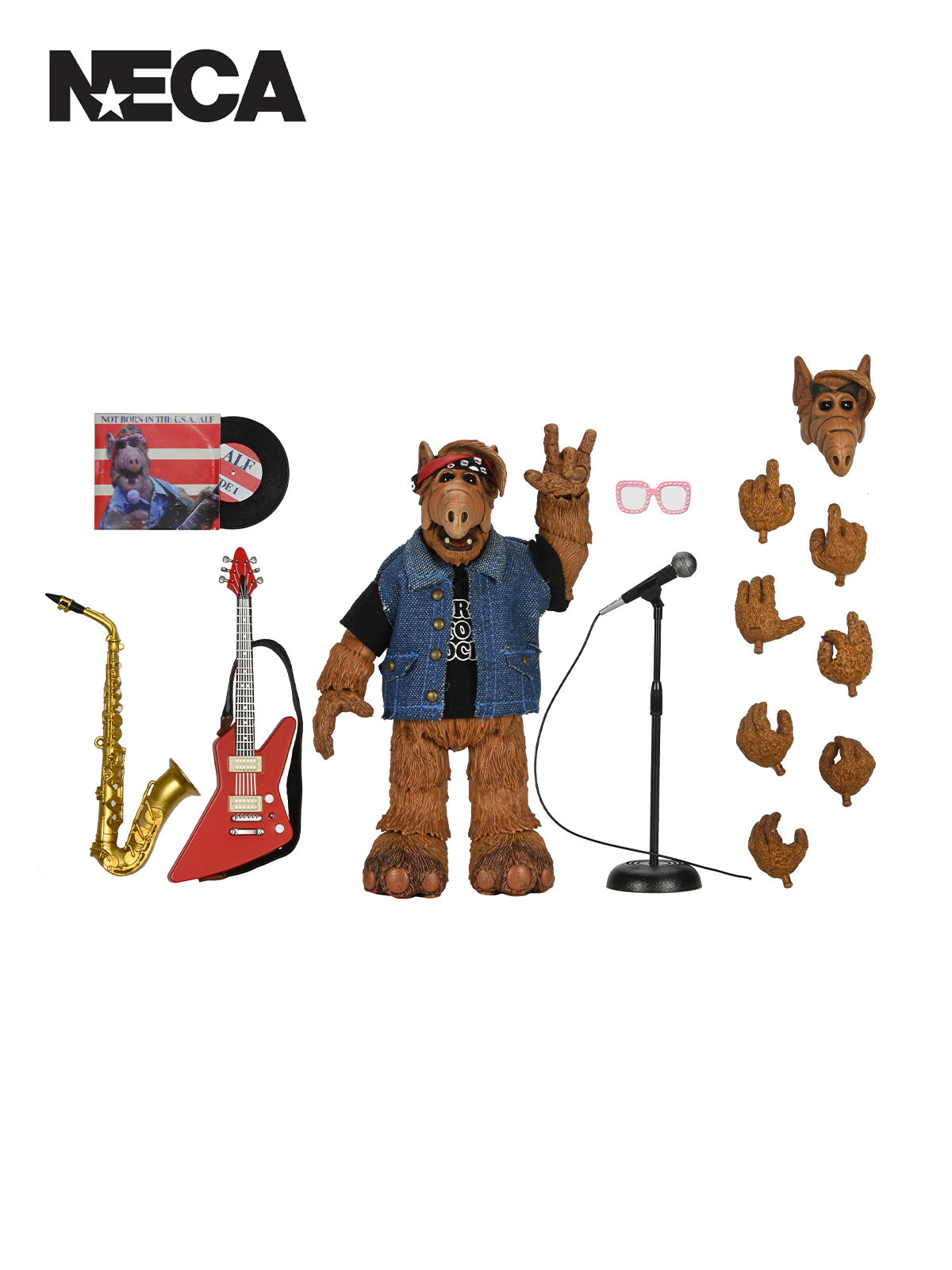 Action figure with accessories and NECA logo on a white background
