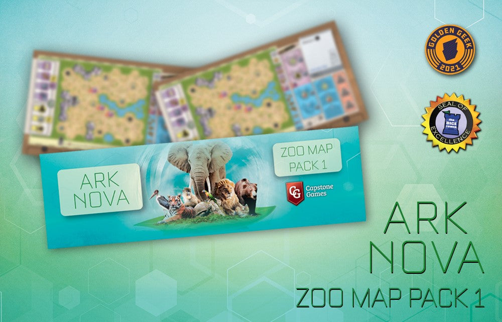 Ark Branded packaging with unfocused maps in background. 