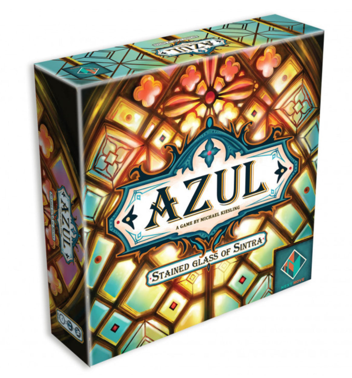 Board game box for 'Azul: Stained Glass of Sintra' with colorful design
