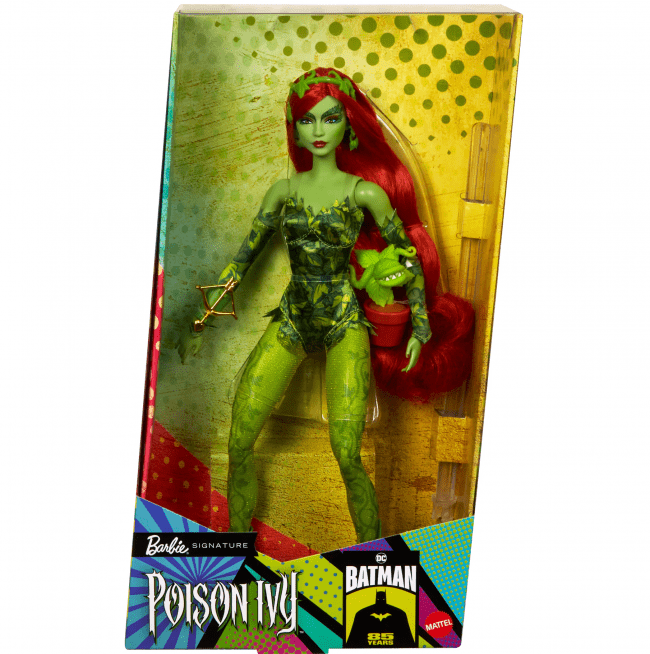 Barbie Poison Ivy doll in packaging with colorful design