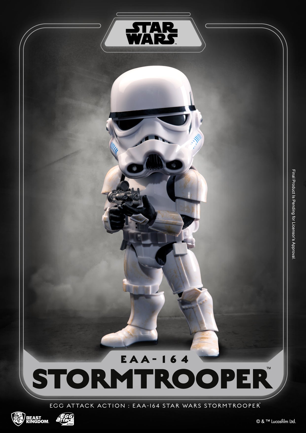 Beast Kingdom Egg Attack Action Star Wars Stormtrooper figure with movie quote on the packaging.
