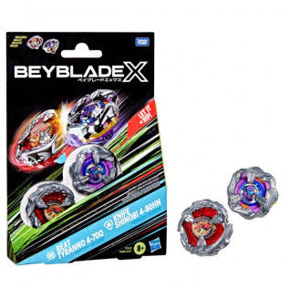 One package of Beyblade X toys with spinning tops on a white background