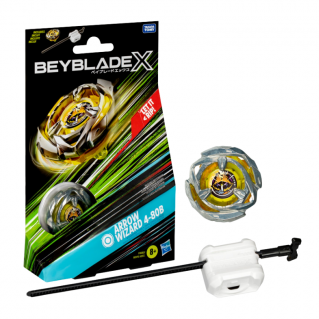One package of BeybladeX toys with spinnable tops on a white background