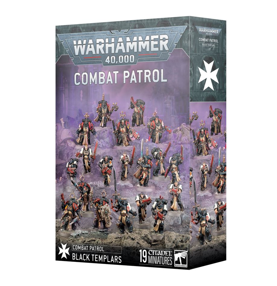 Warhammer 40,000 Combat Patrol Black Templars box set on a white background