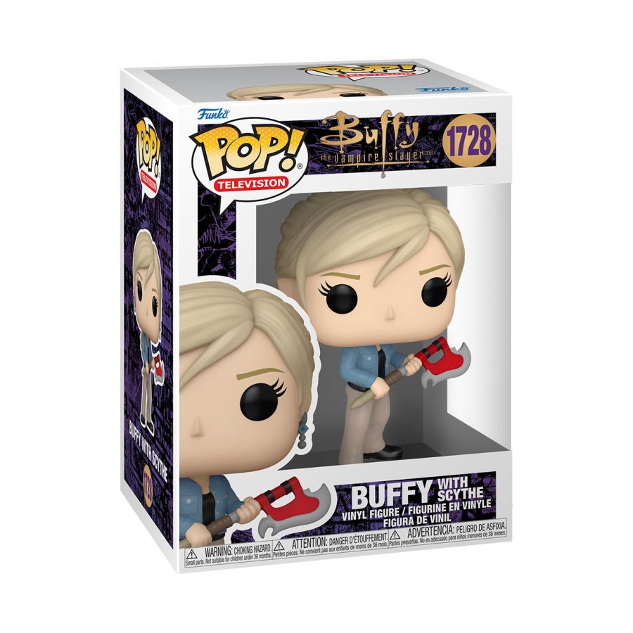 Funko Pop! Buffy the Vampire Slayer vinyl figure with axe, in packaging. Buffy the Vampire Slayer - Buffy with Scythe Pop! Vinyl