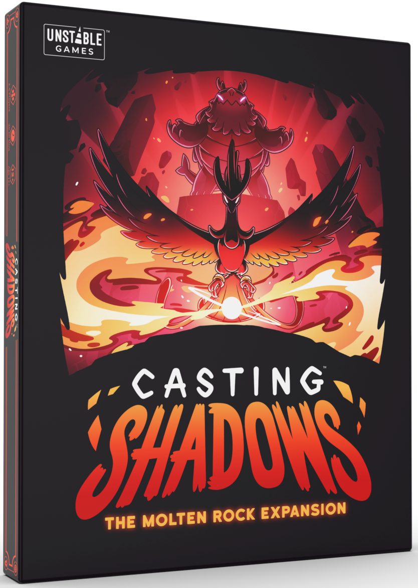 Black unstable games branded packaging with red font. A phoenix with fire is also featured on the front cover. 