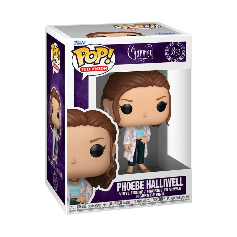 Phoebe Halliwell Pop! Vinyl in Box on white background. Charmed - Phoebe Halliwell Pop! Vinyl.