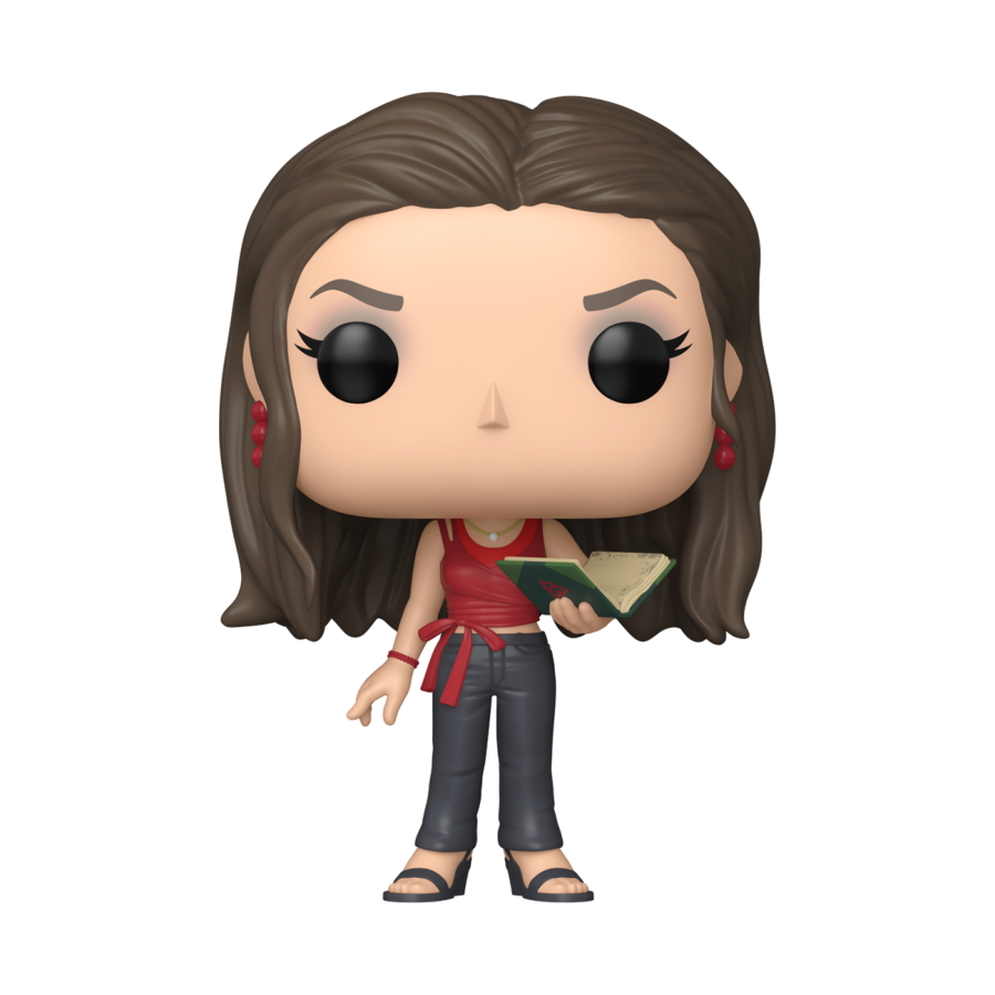 Funko Pop! vinyl figure of a character with long brown hair, red top, and black pants on a white background. Charmed Piper Halliwell Pop! Vinyl