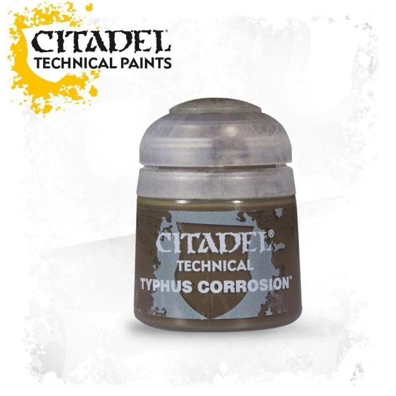 Image contains, Citadel paint jar “Typhus Corrosion”. Citadel Technical Paint - Typhus Corrosion 12ml (27-10)