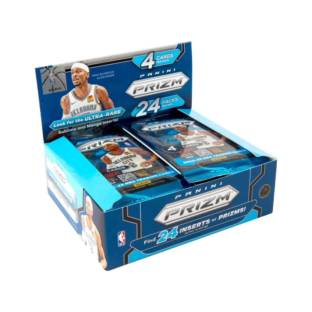 Panini Prizm trading card pack with basketball player images on a white background