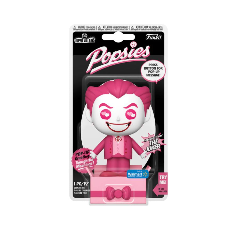 Popsies figurine packaging with a character in pink and white, featuring Funko branding.