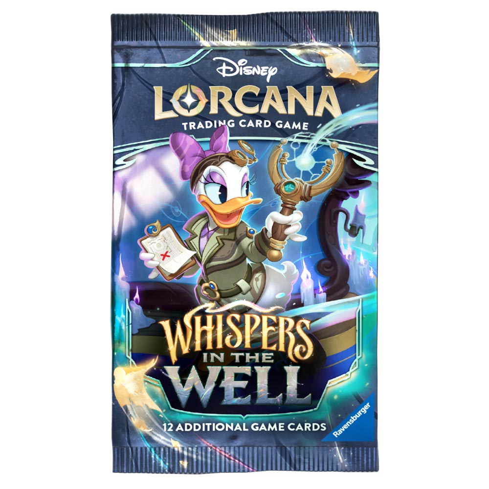 Disney Lorcana trading card game pack featuring a character with a bow and quiver.