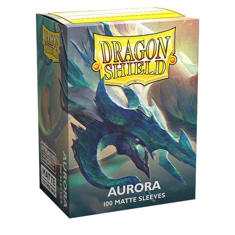 Dragon Shield Aurora card sleeves packaging with dragon illustration on a white background