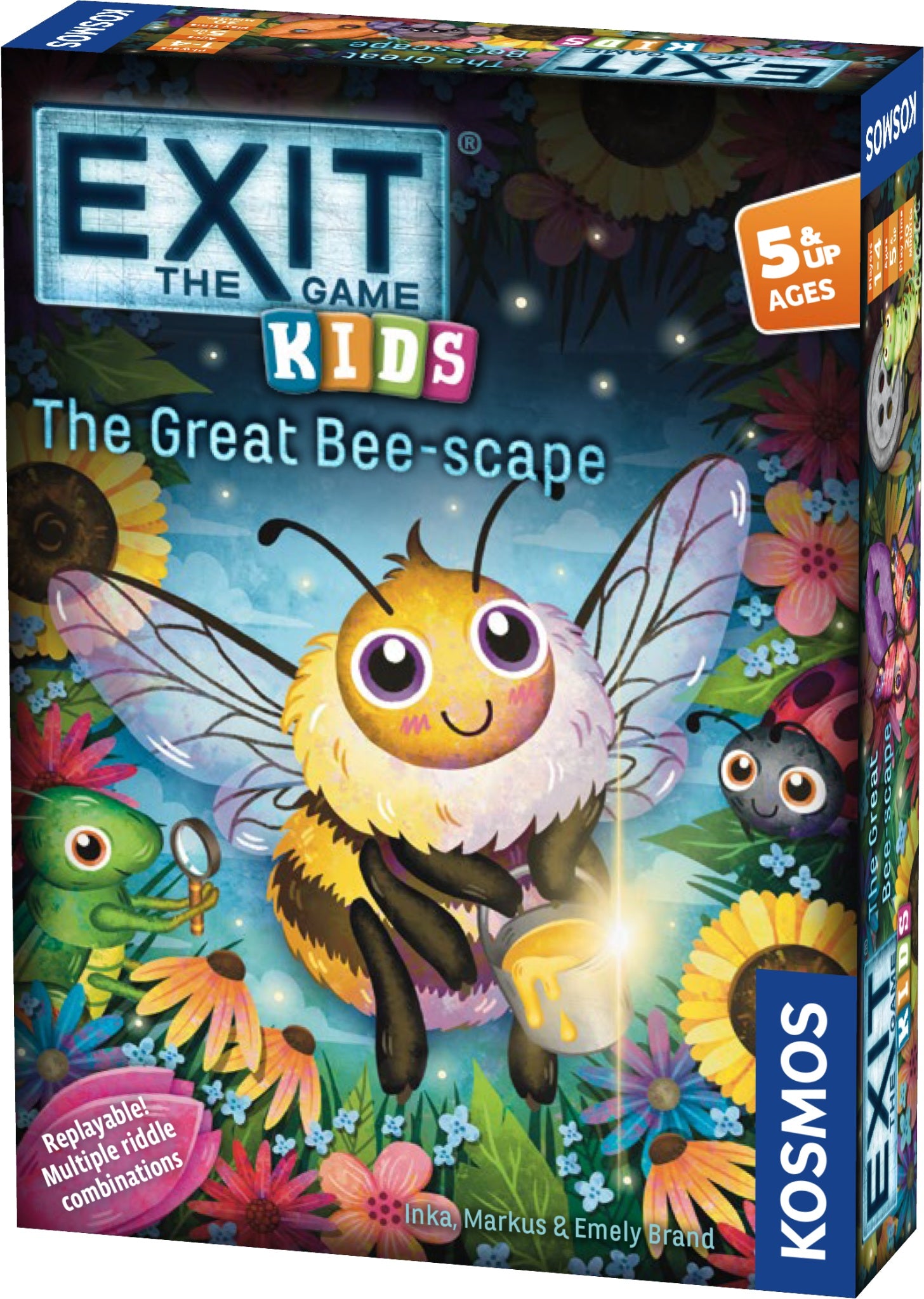Kosmos Branded packaging with Animated flowers, Bee, ladybug, grasshopper and more.