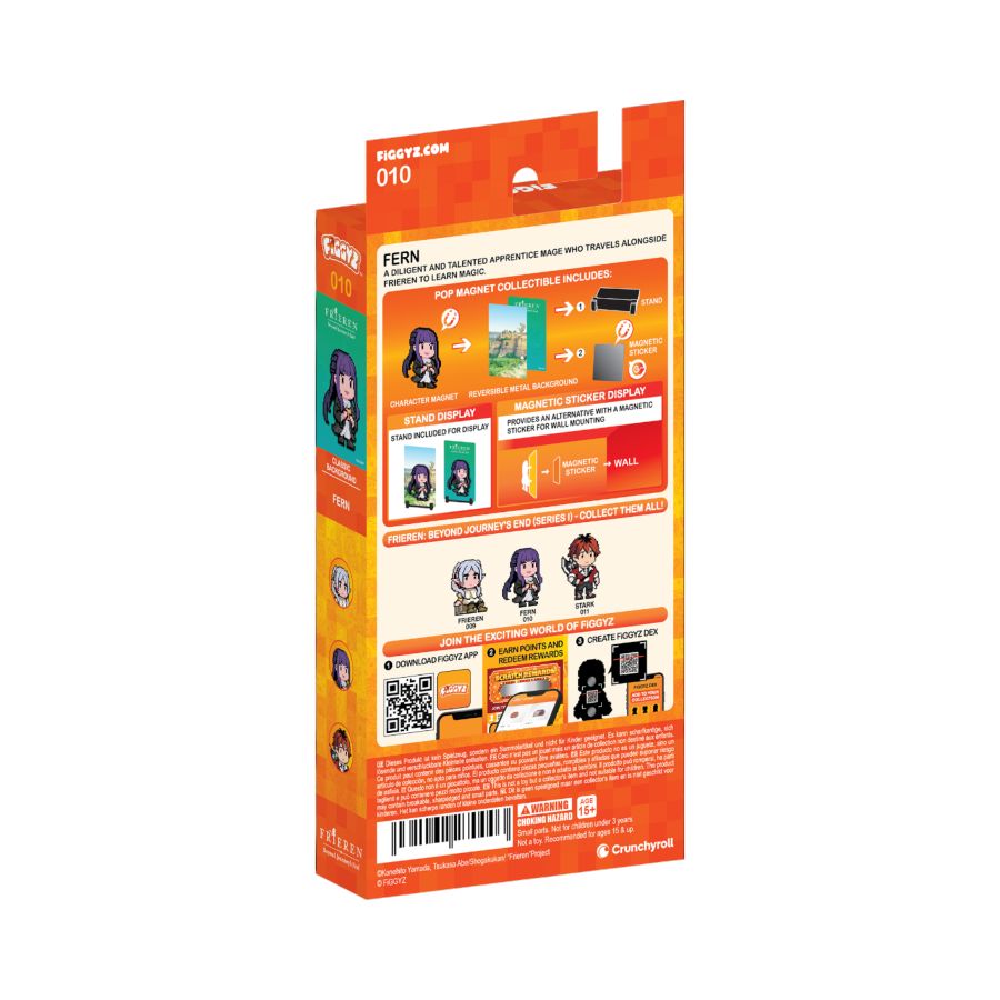 Orange packaging box with character illustrations and text on a white background