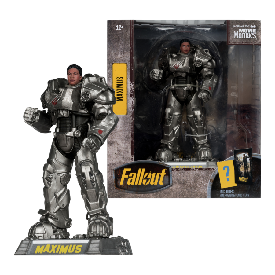 Fallout action figure with packaging displaying 'Maximus' and the Fallout logo.