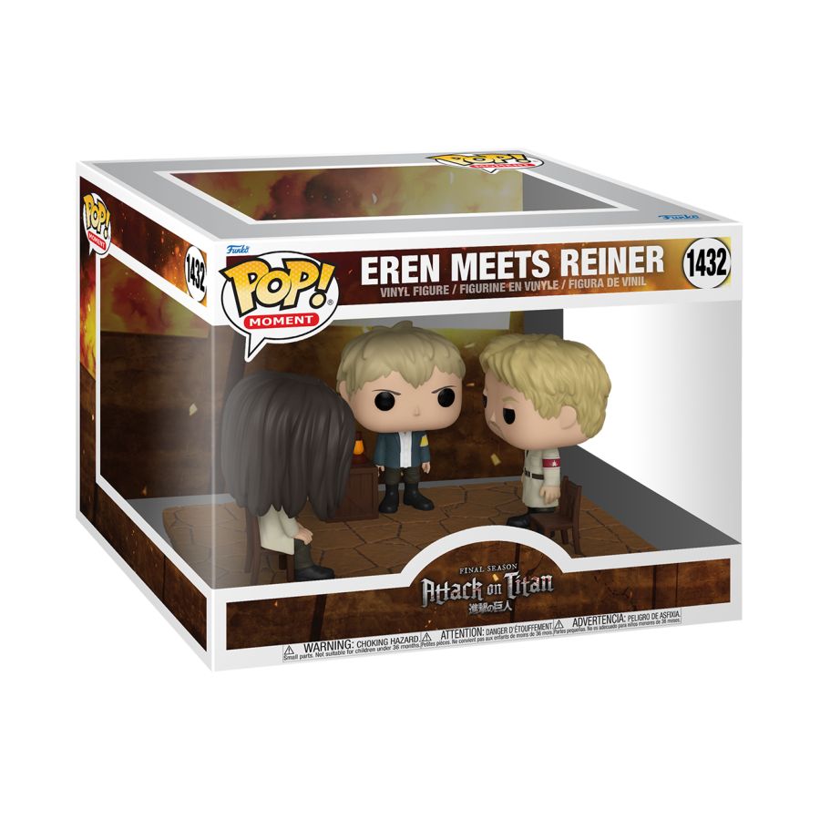 Funko Pop! vinyl figure packaging featuring Eren Meets Reiner from Attack on Titan