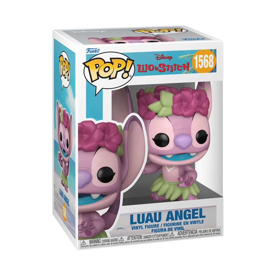 Funko Pop! packaging for Luau Angel figure from Lilo & Stitch on a white background