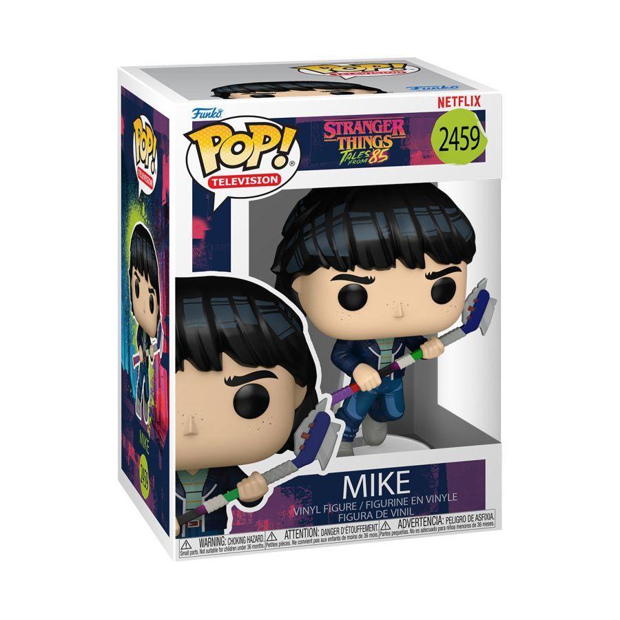 Funko Pop! vinyl figure packaging for Mike from Stranger Things with Netflix branding.