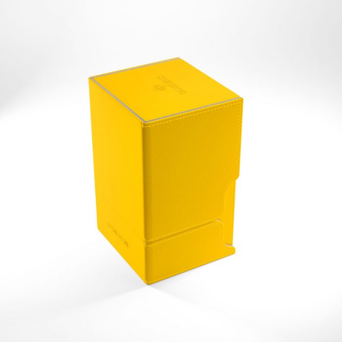 Yellow deck box on a white background