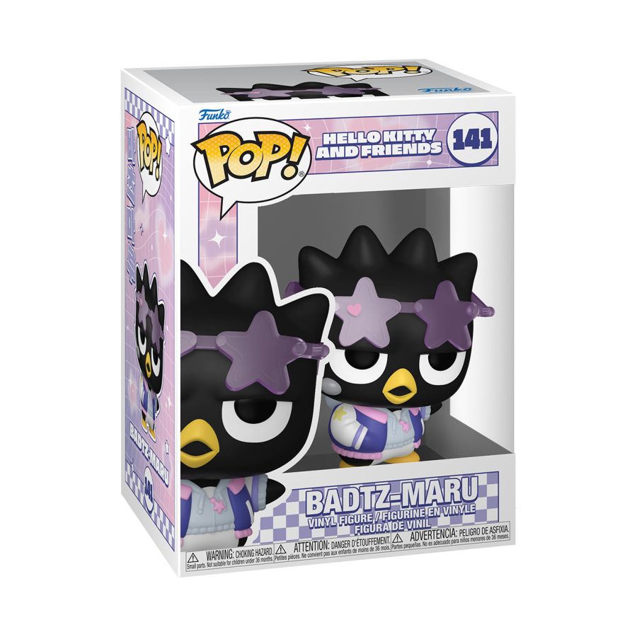 Hello Kitty and Friends presents K-pop themed Badtz Maru! He’s posed with clear purple star glasses and a colourful jacket. Hello Kitty - Badtz-Maru (K-Pop) Pop! Vinyl.