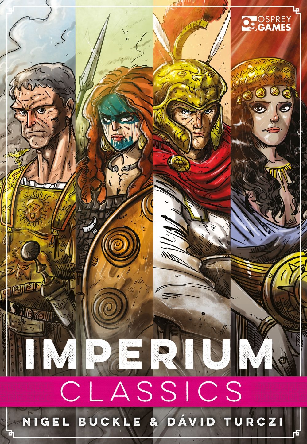 Book cover of 'Imperium Classics' featuring illustrations of historical figures with Osprey Games logo.