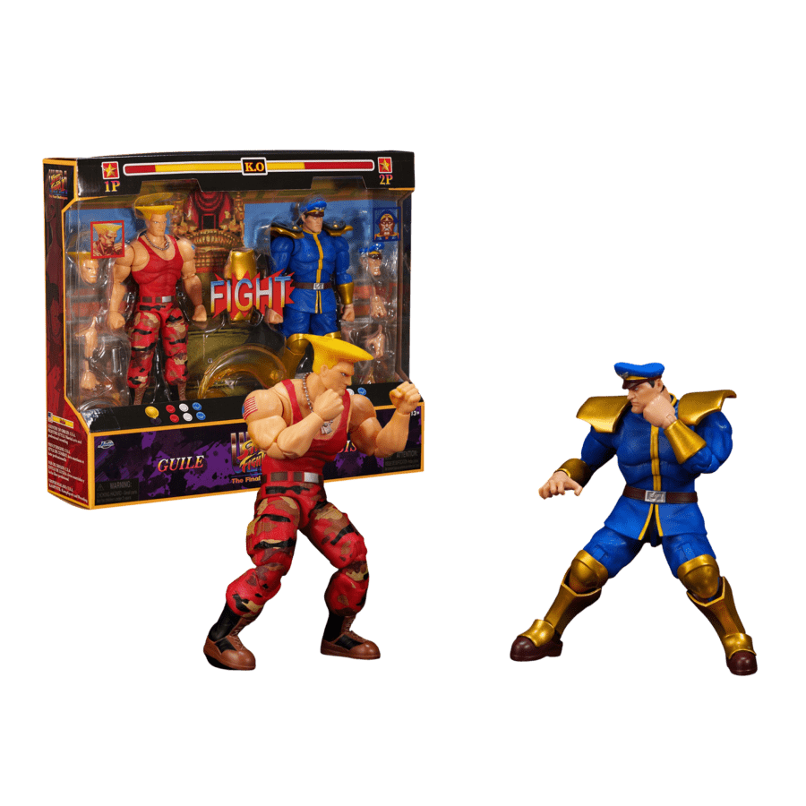 Street Fighter 6 Chizuru Mizuhara action figure shown both standing in front of its retail box and as a loose figure on a solid green background.