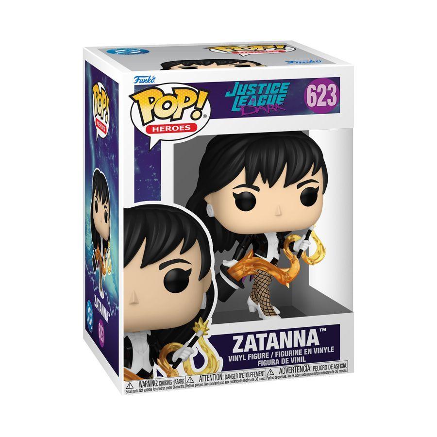 Funko Pop! Zatanna vinyl figure packaging with Justice League branding. Justice League Dark (2017) – Zatanna Pop! Vinyl
