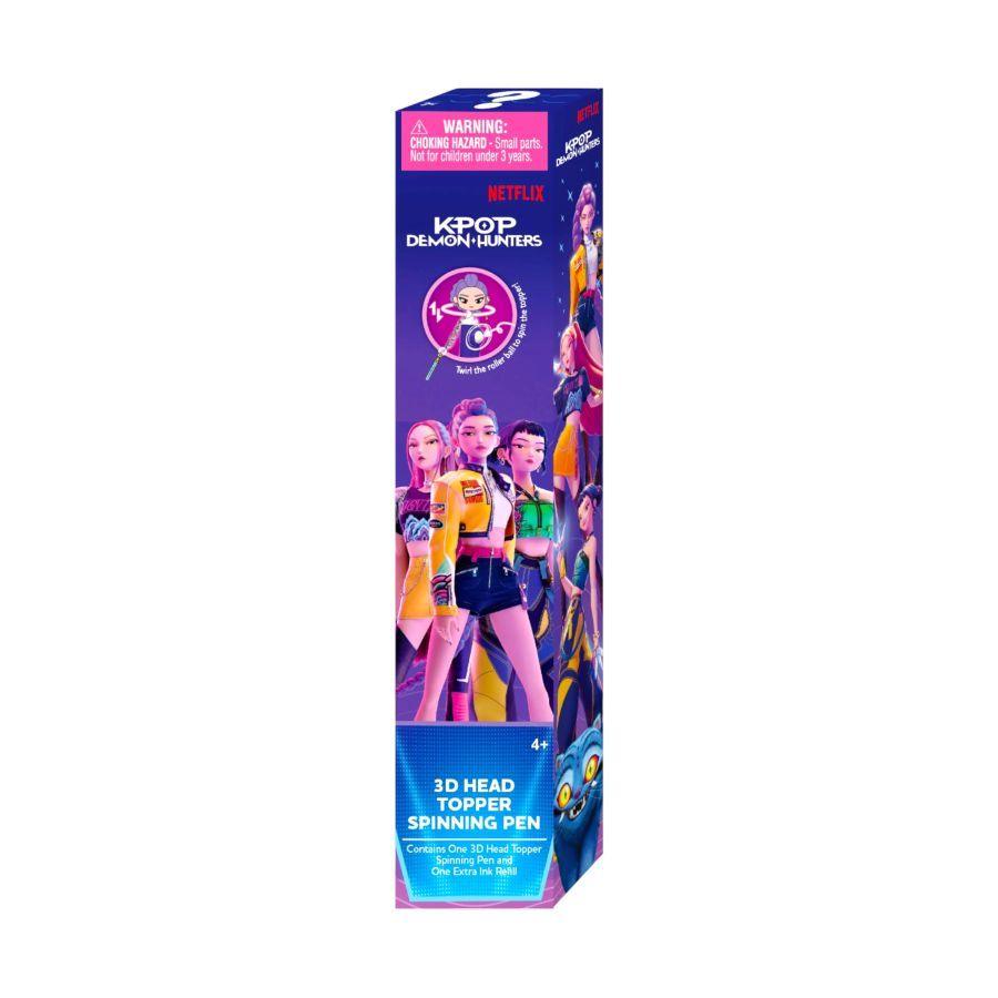 blue/purple packaging with Netflix and Kpop demon hunters branding. Rumi, Mira and Zoey are on front cover.