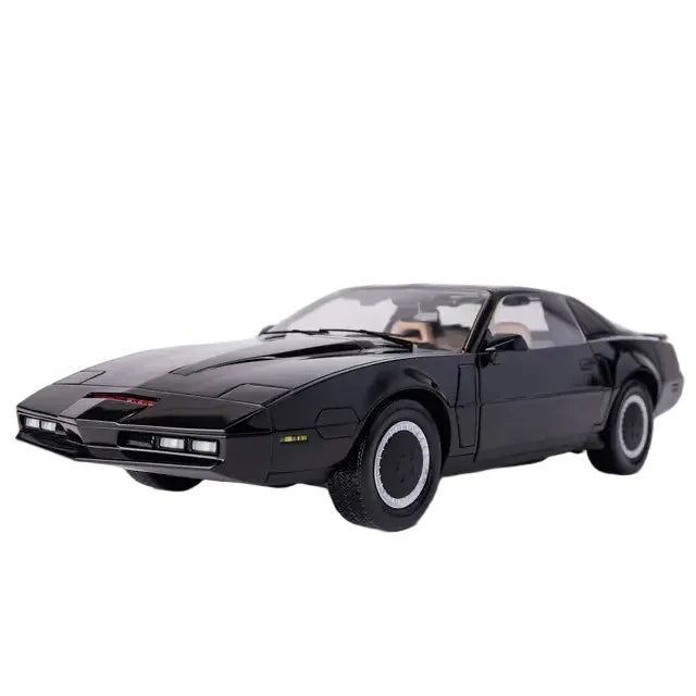 Black Knight rider muscle car vehicle with white background. 