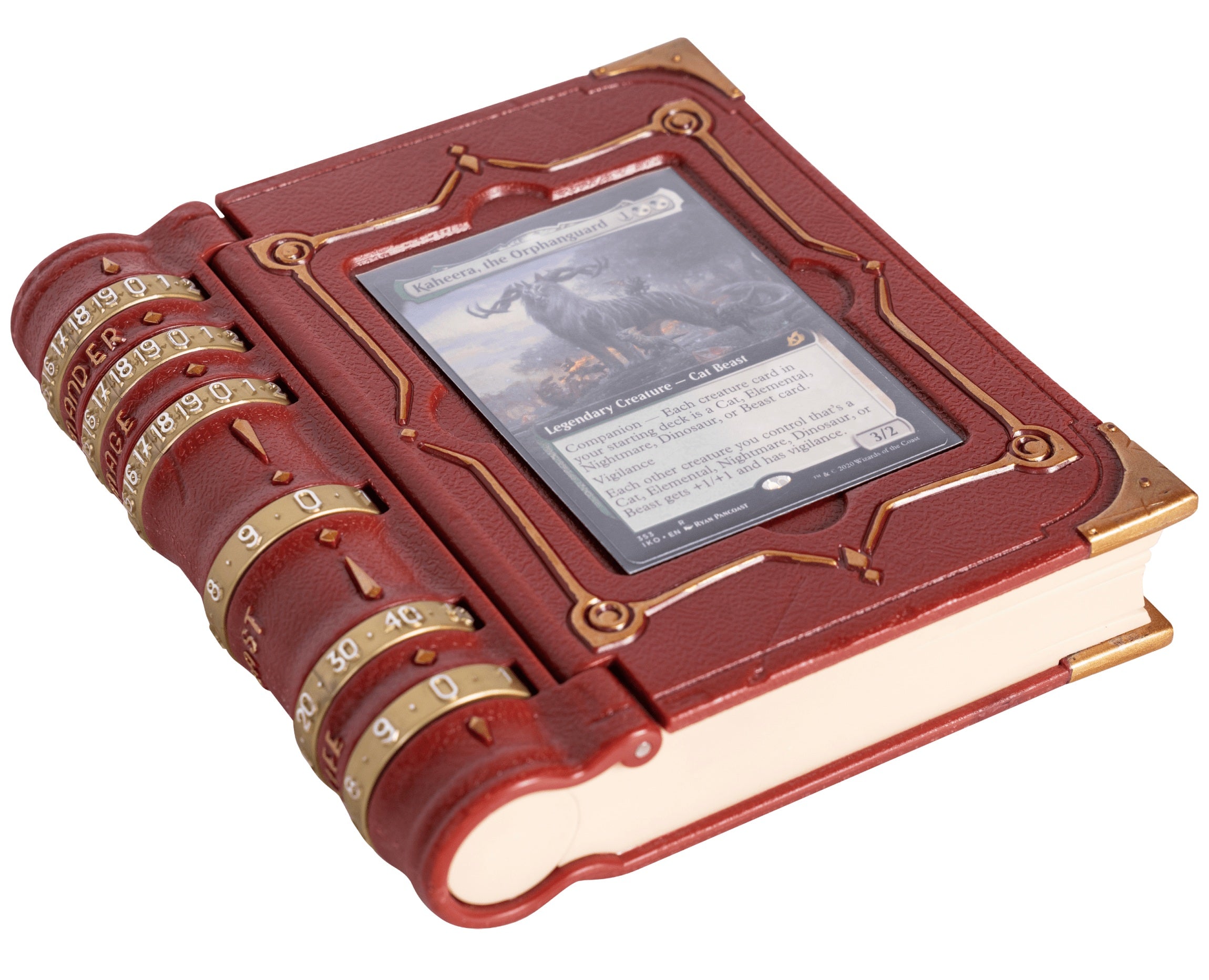 Red Storage Book with Leather look. LYNX MTG Commanders Codex - Red